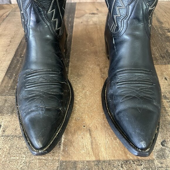 Nocona Vintage Black Western Cowboy Boots Mens 13 A - Picture 10 of 12